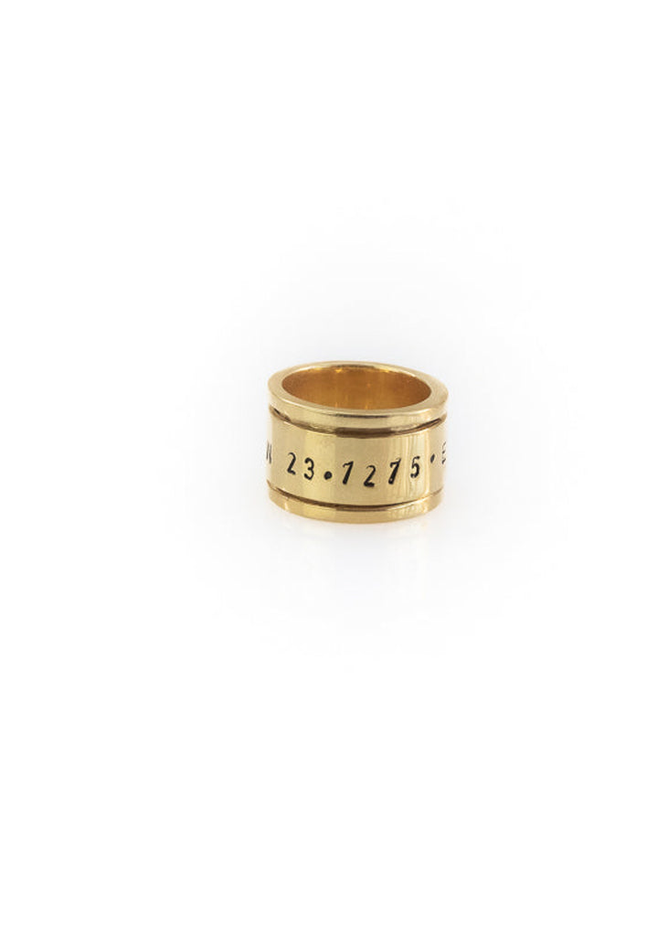 Equator. Gold plated 925° silver, handmade, coordinates ring | Χειροποίητο Δαχτυλίδι Equator Χρυσό