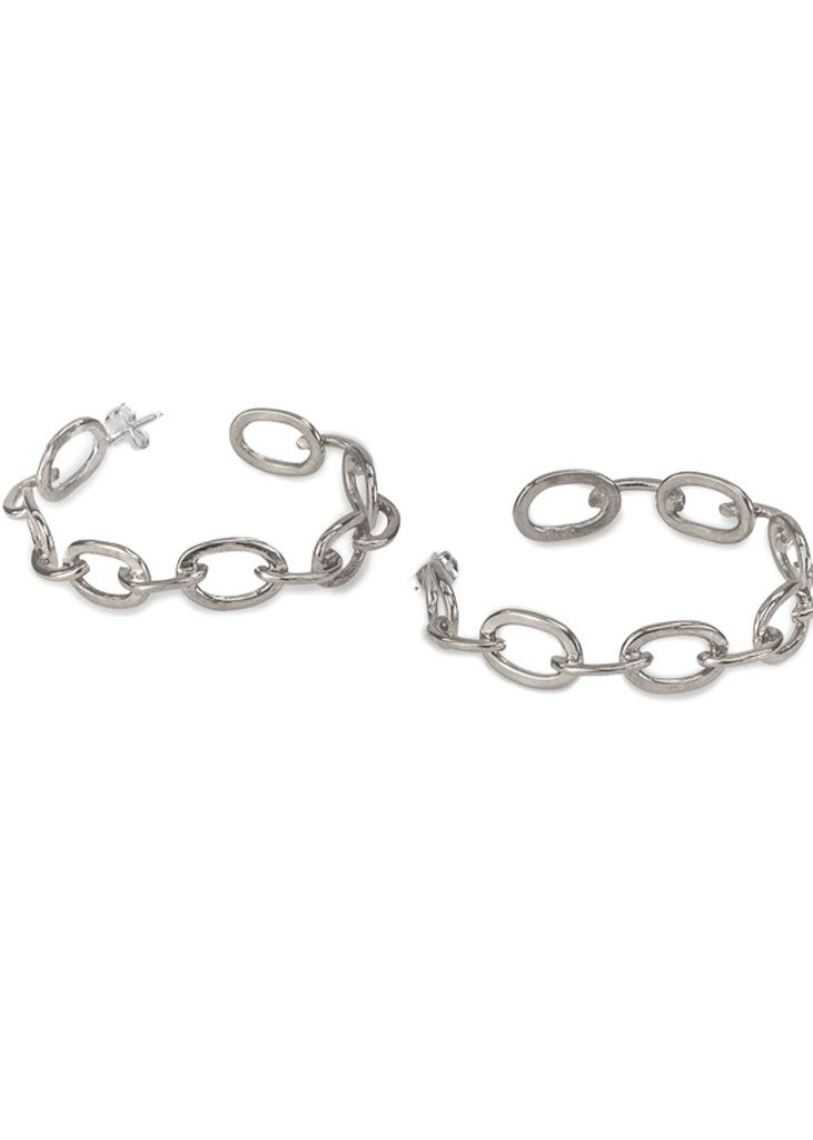 Quinn silver loop chain earrings