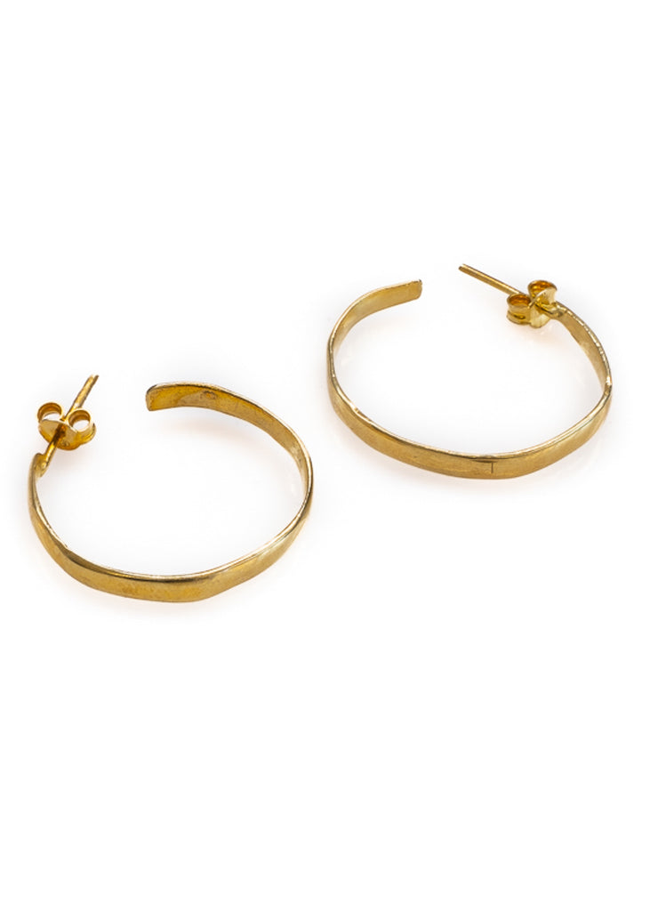 Gold plated, handmade hoop earrings by 3rd Floor Handmade Jewellery