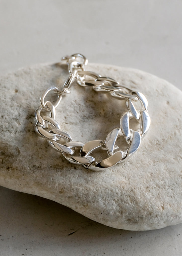 Chunky chain, silver, Mangata bracelet by 3rd Floor Handmade Jewellery