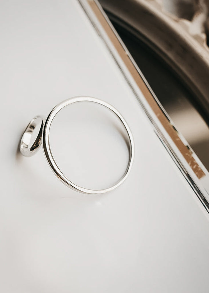Handmade, silver ring festooned with an oversized, rod circle. By 3rd Floor