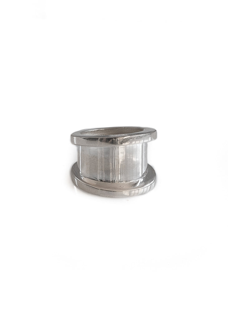 Rodman wide silver plated ring with protruding ends