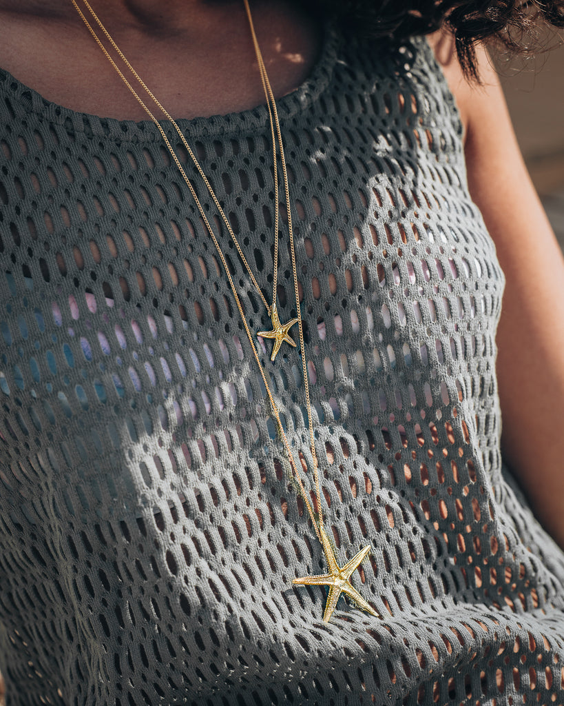 girl with, 3rd floor handmade jewellery starfish- 2 gold