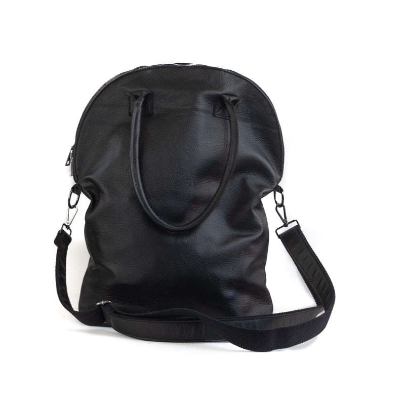 Bucket. Handmade, black leather, bag by 3rd Floor Bags