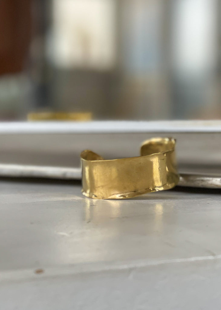 Tornado. Gold plated brass, adjustable bracelet by 3rd Floor Handmade Jewellery