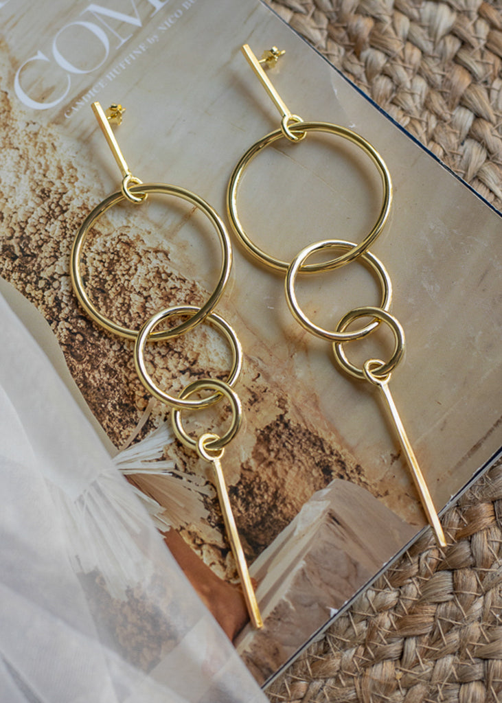 Gold, pendant, link earrings by 3rd Floor Lab