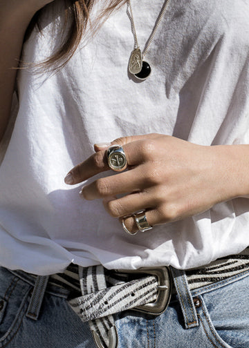 model with handmade in Greece, Symbol silver ring Ariane 