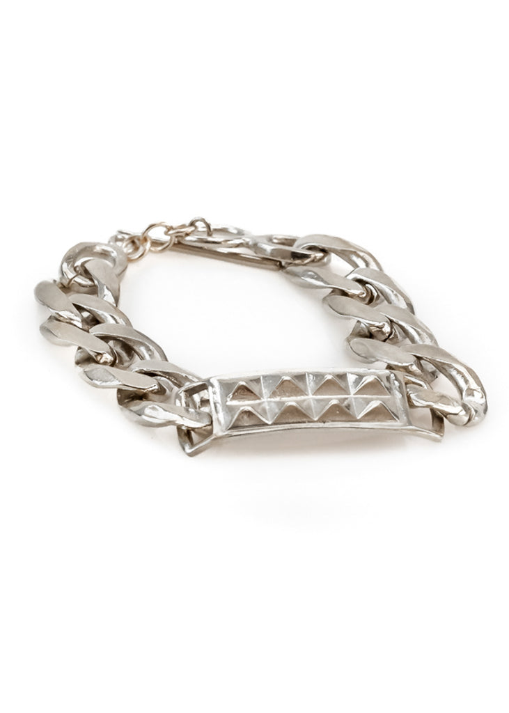 Cicero. Handmade, silver plated brass, chain bracelet. By 3rd Floor Handmade Jewellery