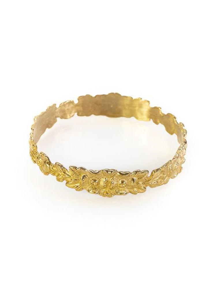 Hippolyta, gold bracelet, with embossed, intertwined flowers