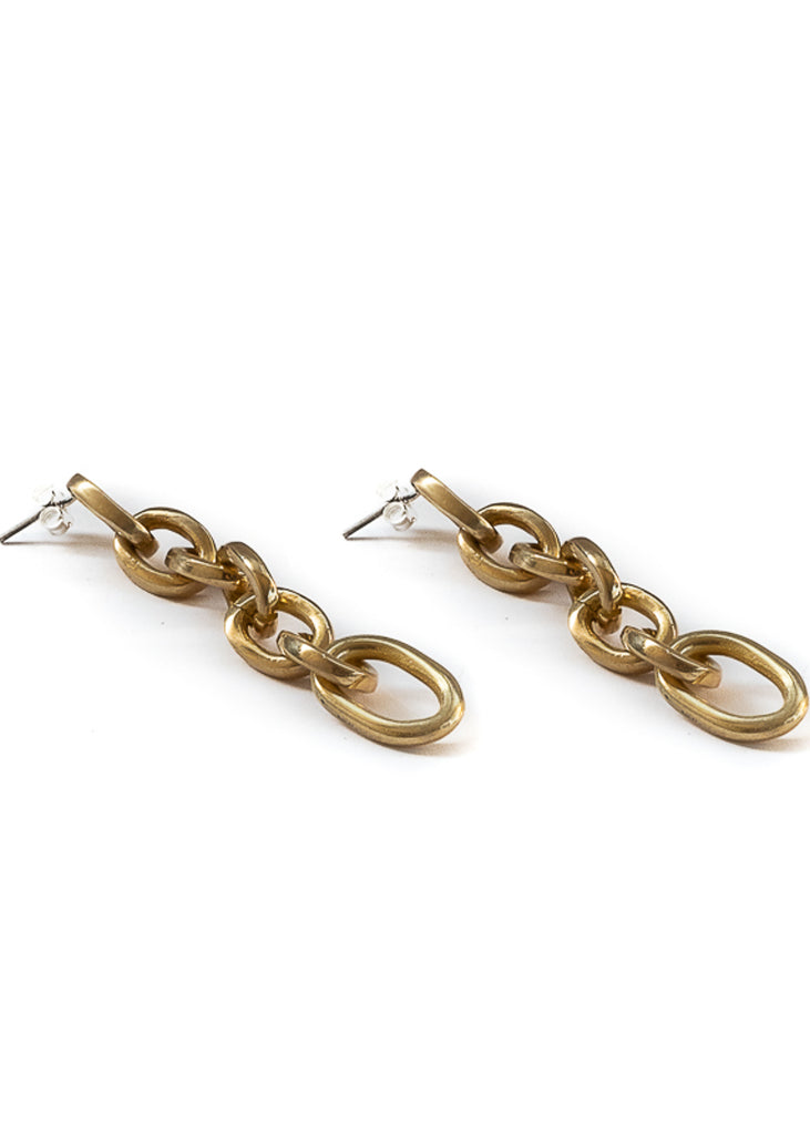 Lars long gold chain earrings