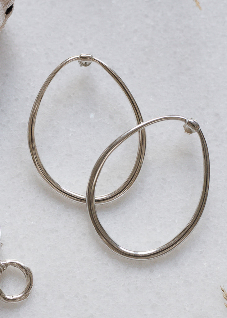 loop earrings silver, handmade