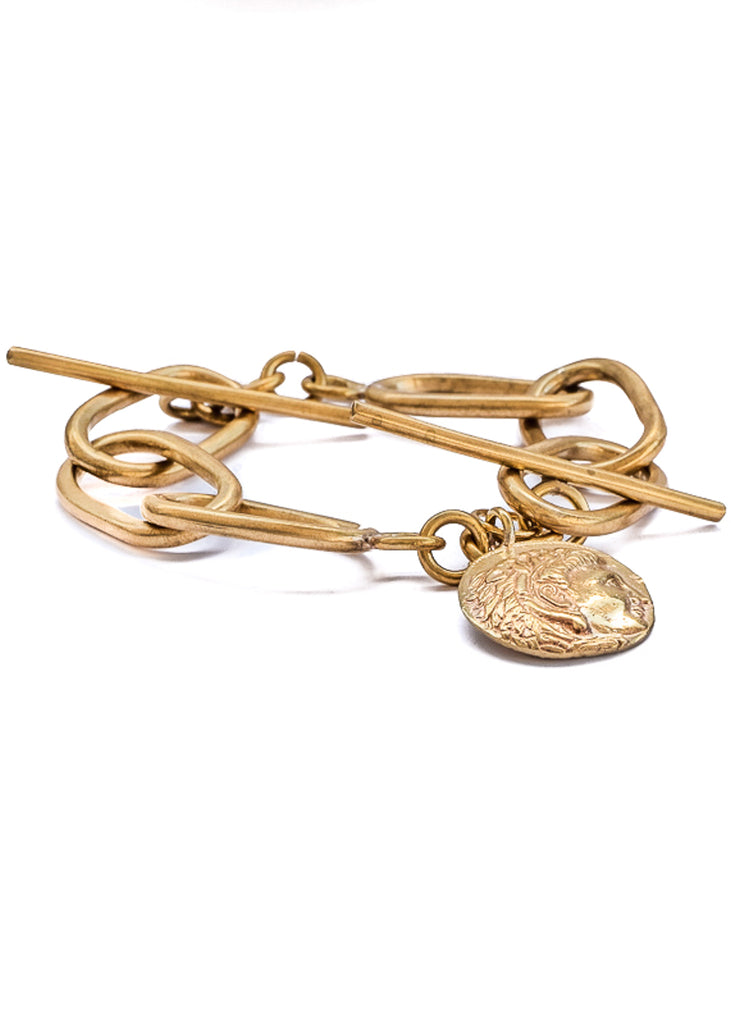 Gold Lysimachus toggle chain charm bracelet by 3rd Floor Handmade Jewellery