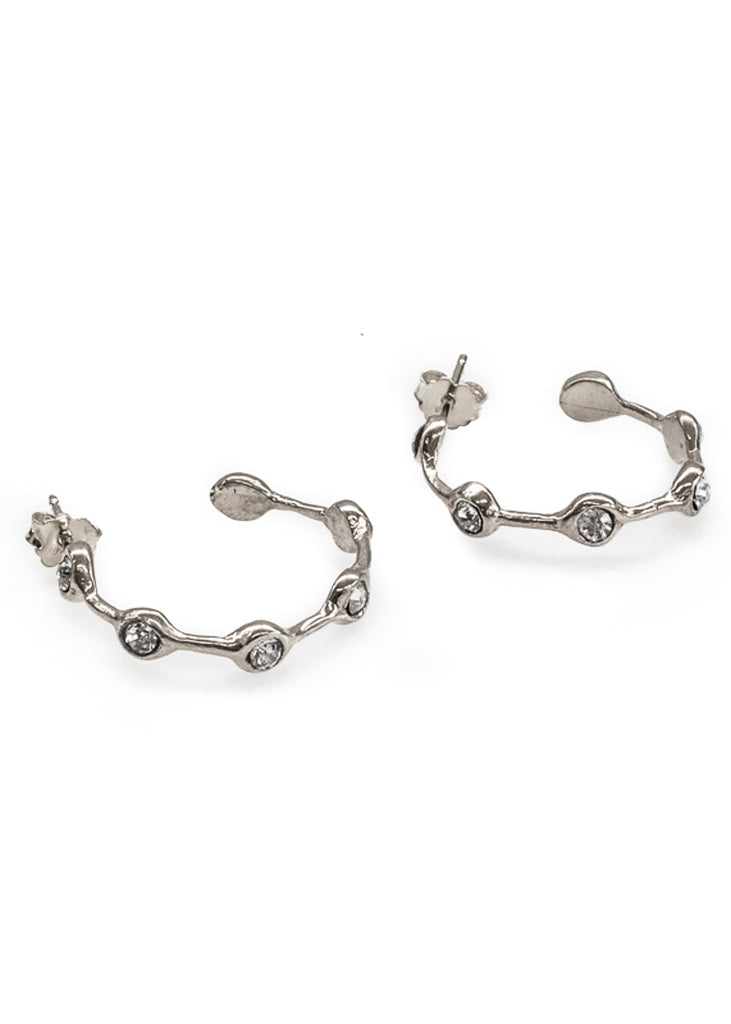 3rdfloor handmade jewellery  earrings silver with white stones