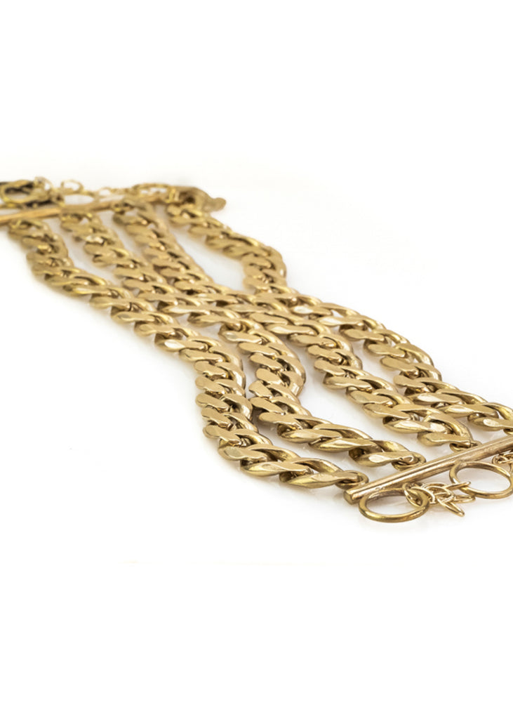 Tetra. Uniqe, handmade choker, in gold plated brass. By 3rd Floor Handmade Jewellery