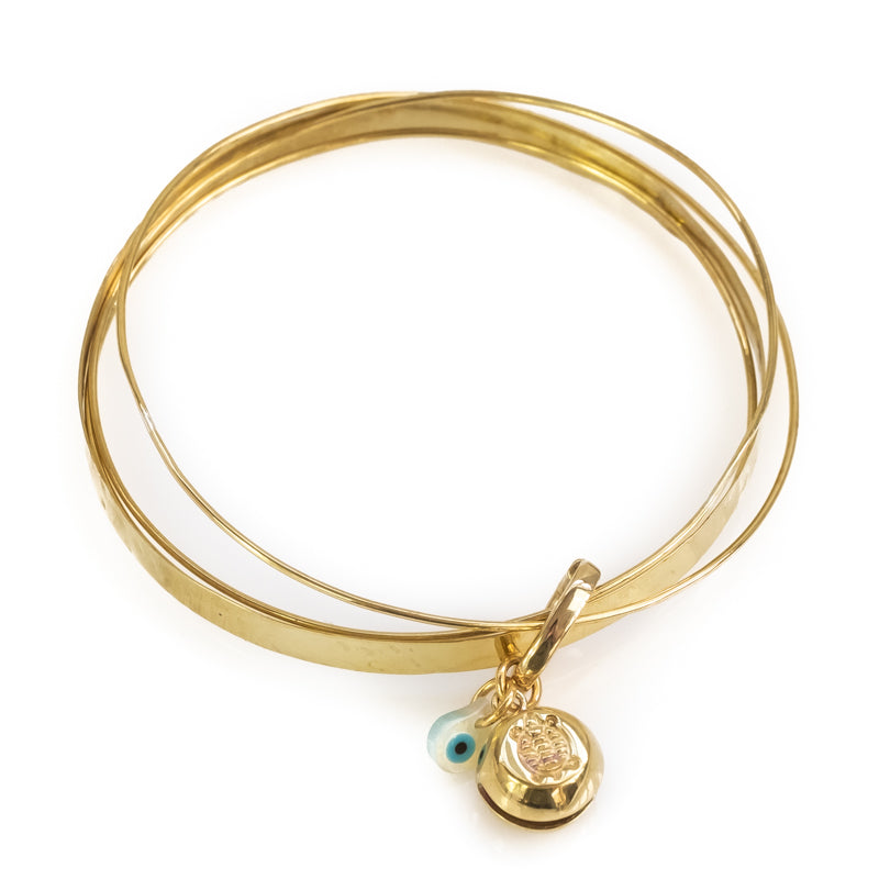 Turtle Luck. Handmade, gold plated silver, charm bracelet