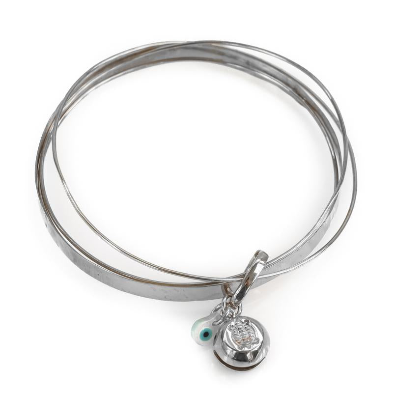 Turtle Luck. Handmade, platinum plated silver, charm bracelet