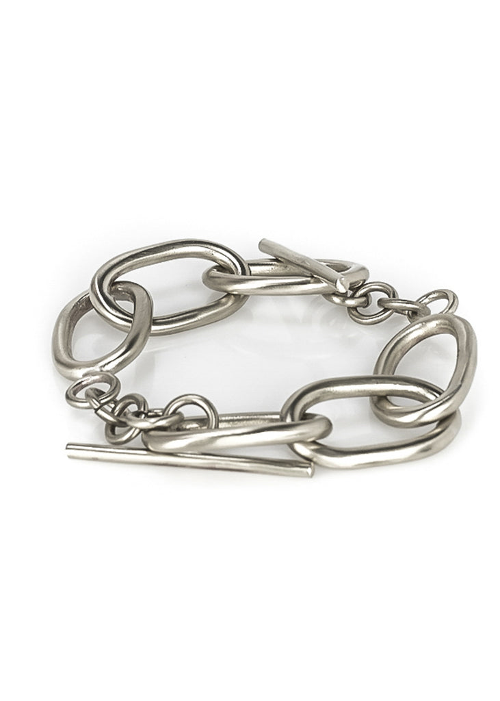 Silver, chunky chain bracelet, consisting of two separate pieces. By 3rd Floor Lab