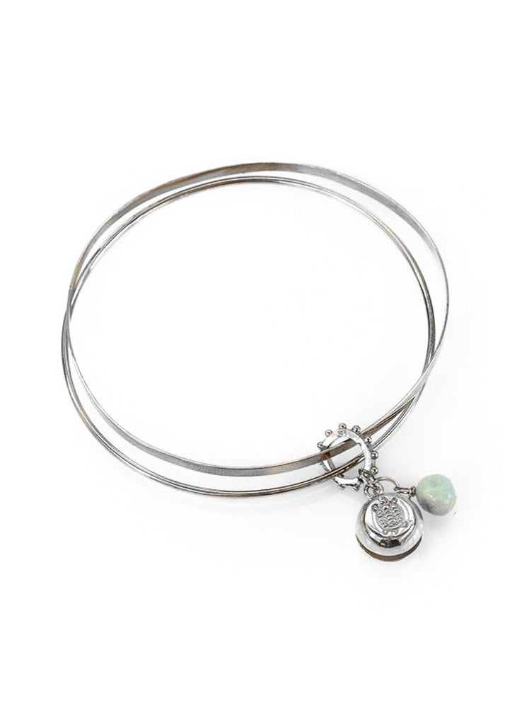  silver, Turtle Luck charm bracelet 