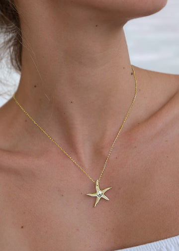 3rdfloor handmade jewellery star fhish necklace gold