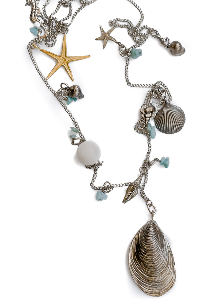 Evelina. Handmade, silver plated brass necklace by 3rd Floor. Discover it in our Summer Edition Collection